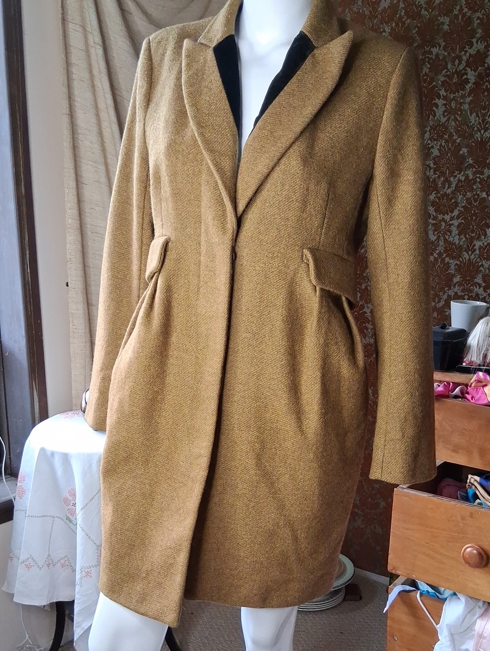 Vintage French C onnection Womens Wool Tailored Coat